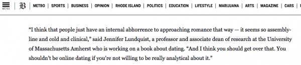 Jennifer Lundquist in Boston Globe