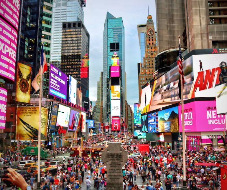 Time Square Crowds